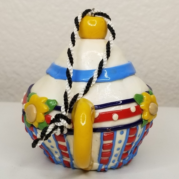 Vintage 1994 Mary Engelbreit Collection Teapot Ornament Multi Color 3"H - Picture 3 of 9